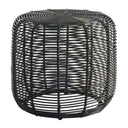 Safari Black Stool with rounded open woven design for outdoor living