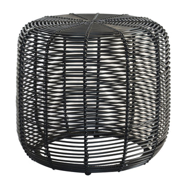 Safari Black Stool with rounded open woven design for outdoor living
