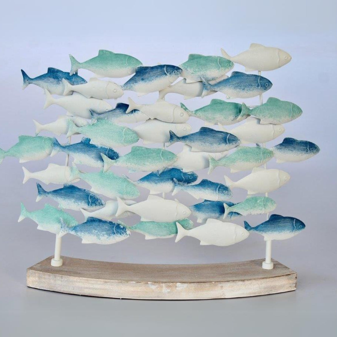 School Of Fish On Stand Woodka Interiors