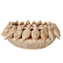 Speckled ceramic bowl with bird accents facing inward