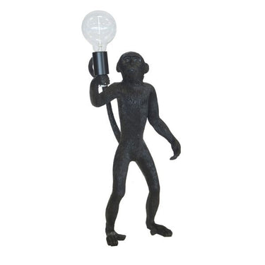 Standing Monkey Table Lamp in black