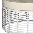 Synthetic Rattan Ottoman with Cushion
