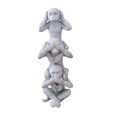 Three Wise Monkeys Statue in White