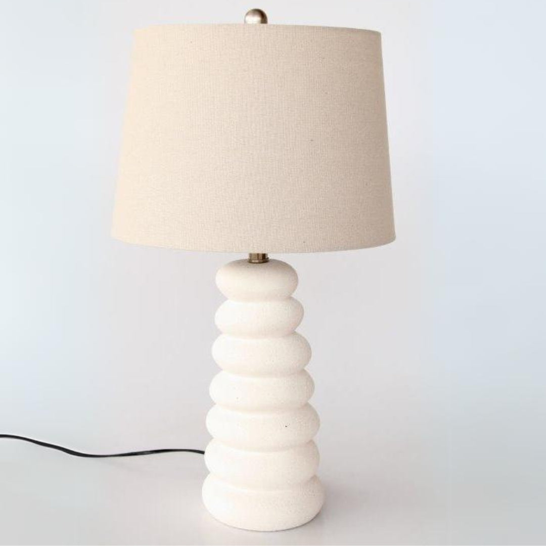 White Ceramic Lamp Swirl