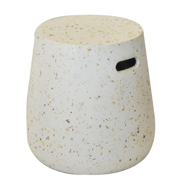 White Terrazzo Stool - Side Table