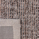 Close-up of a textured rug with a geometric pattern
