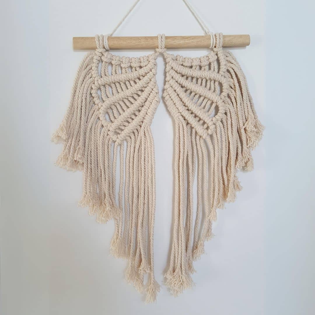 angel wing macrame wall decor