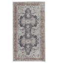 Decorative area rug with intricate patterns on a white background