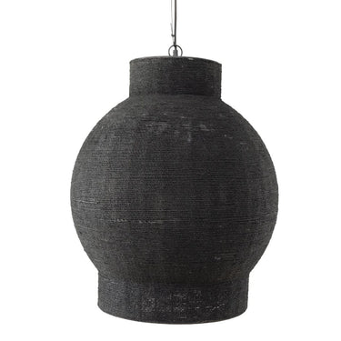 Beacon black jute pendant light for living space.