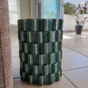 Handcrafted Celadon Ceramic Side Table styled on a outdoor patio setting