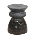 charcoal ceramic side table with rounded form