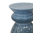 Dark Blue ceramic side table stool on a white background