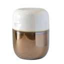 Two-tone bronze and white ceramic decorative stool