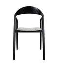 Dining chair with a comfortable, upholstered seat and a natural wood backrest