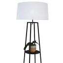 Hybrid Metal Floor Lamp Black with White Shade - Woodka Interiors