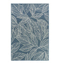 Laurel Ocean Rug with blue botanical leaf design