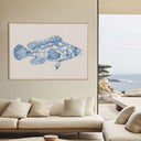 Marine Majesty Wall Art  Nautical displayed on a coastal-themed living room wall