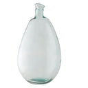 organic-shaped recycled glass vase in clear finish