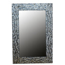 Capiz Shell Flower Rectangle Mirror with floral shell design.