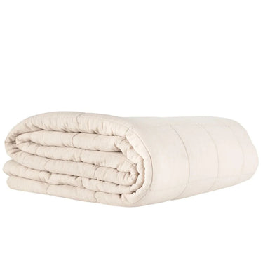 Sunwashed squares ivory cotton quilt for king bed