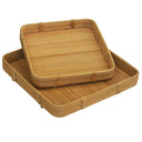 Rattan Square Serving Tray Set