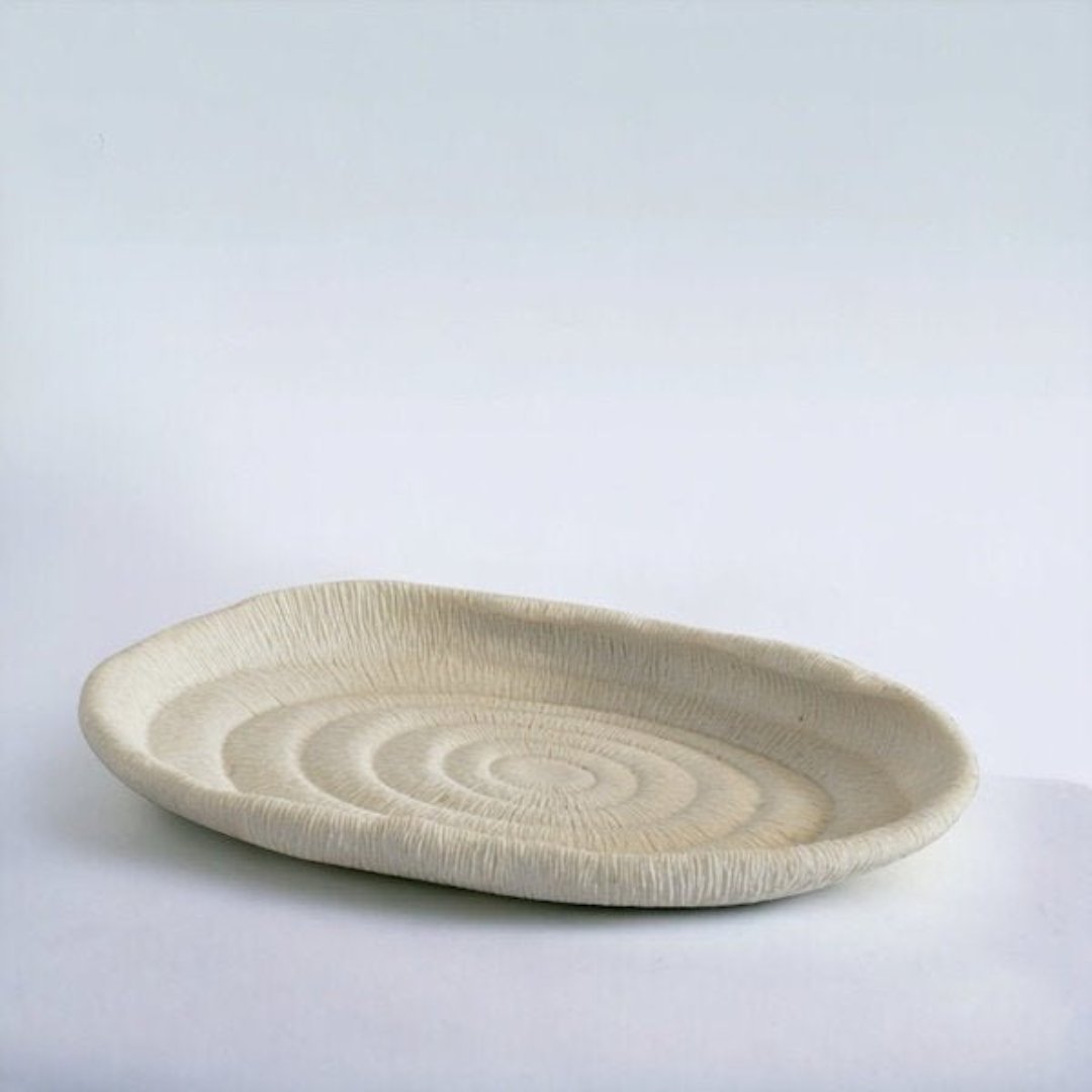 White Coral Oval Tray