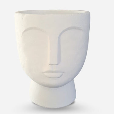 Face designed concrete planter