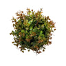 21cm artificial eucalyptus greenery ball with dense foliage and autumnal spiced copper hues.