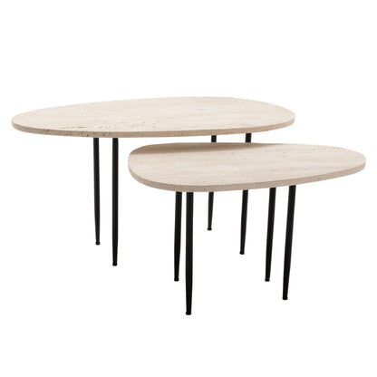 Abstract Side Nesting Table Set in Smoke BY Woodka Interiors