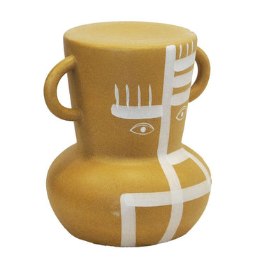 Unique accent table with rounded handles for functional art