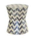 Chevron Capiz Accent Stool By Woodka Interiors