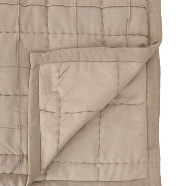 Anthology quilted blanket with blocks in birch brown