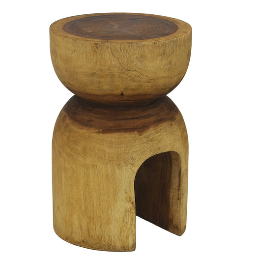 Archy Solid Wood Stool - Raw Wood Natural