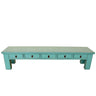 Arka long, low, light blue wooden console table featuring five drawers
