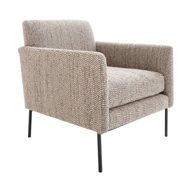 Occasional chair modern form, crisp tailoring & sculptural legs