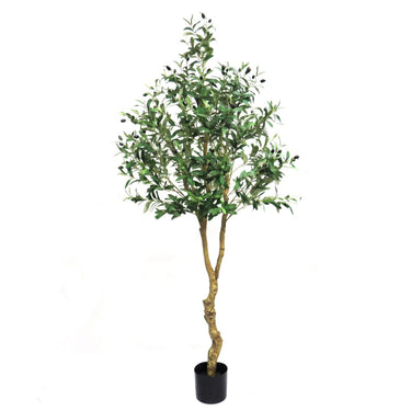 Medium Artificial Olive Tree with natural-looking faux fruit and realistic leaves, ideal for adding elegance to any room