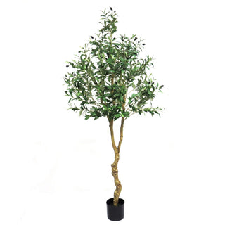 Artificial Olive Tree with natural-looking faux fruit and realistic leaves, ideal for adding greenery to any room at Woodka Interiors