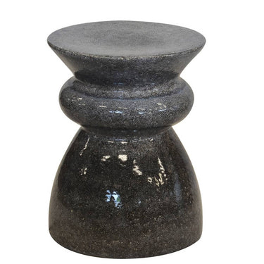 Ashen stool with a sleek grey ceramic finish, ideal for indoor and outdoor use as a stylish seating option or side table. Available online at Woodka Interiors South Africa.