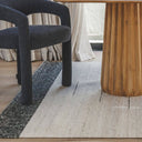 Atrium 100% recycled PET polyester outdoor rug in dining room.