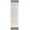 Atrium outdoor runner rug featuring a neutral tonal border pattern in a brown espresso shade.