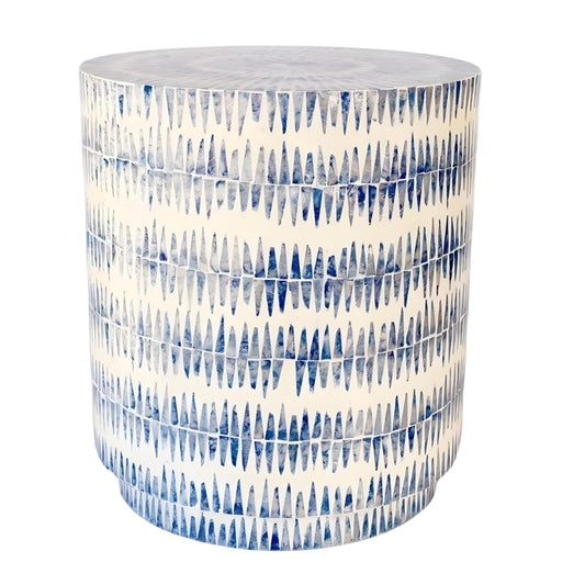 Azure Capiz Drum Stool By Woodka Interiors