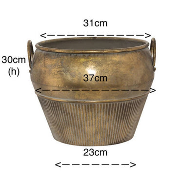 Bali Metal Planter Pot size chart