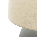 Statement table lamp with linen shade and aluminium base