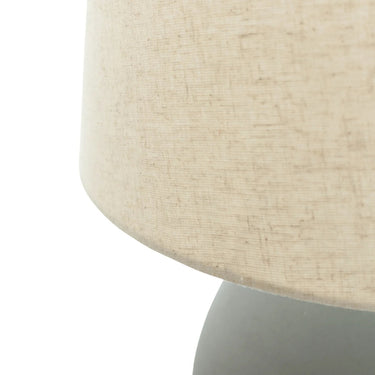 Statement table lamp with linen shade and aluminium base