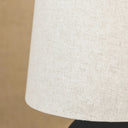 Statement table lamp with linen shade and aluminium base