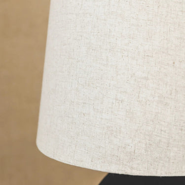 Statement table lamp with linen shade and aluminium base