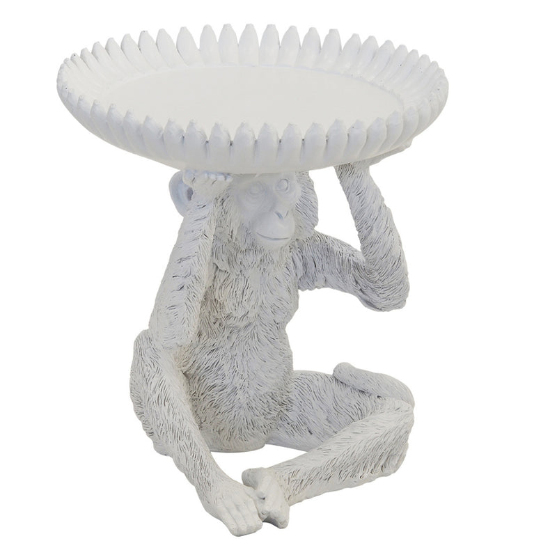 white banana monkey serving bowl, a unique and detailed resin figure that adds a touch of playful sophistication.