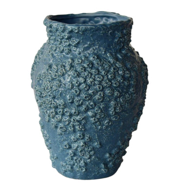 Barnacle Ceramic Vase – Deep Blue Textured Statement Piece