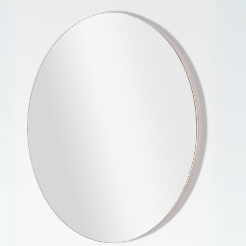Large decorative round mirror for bedroom or living room, minimalist design.