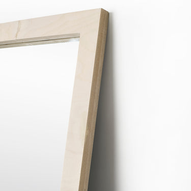 Leaning Floor Mirror Birch Wood Frame